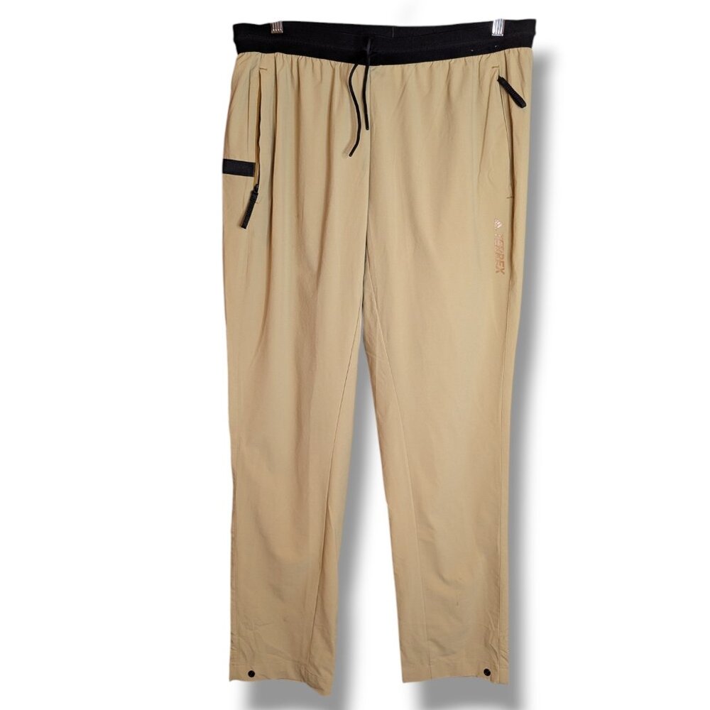 NWT Adidas Terrex Liteflex Pant Men Large Beige Hiking Lightweight Nylon Outdoor